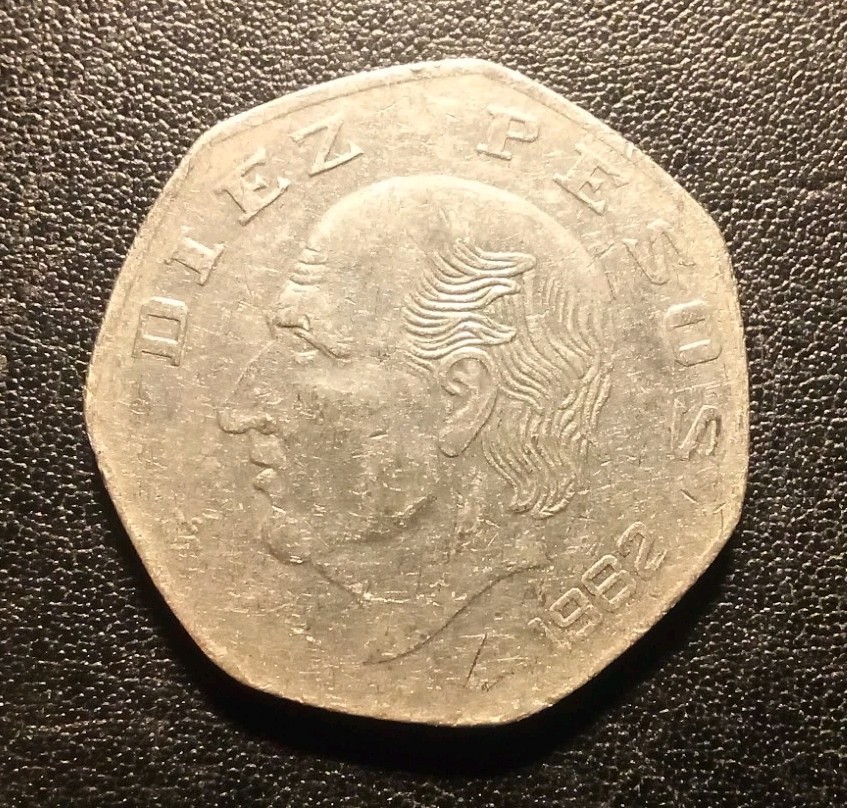 1982 Mexico 10 Pesos Coin