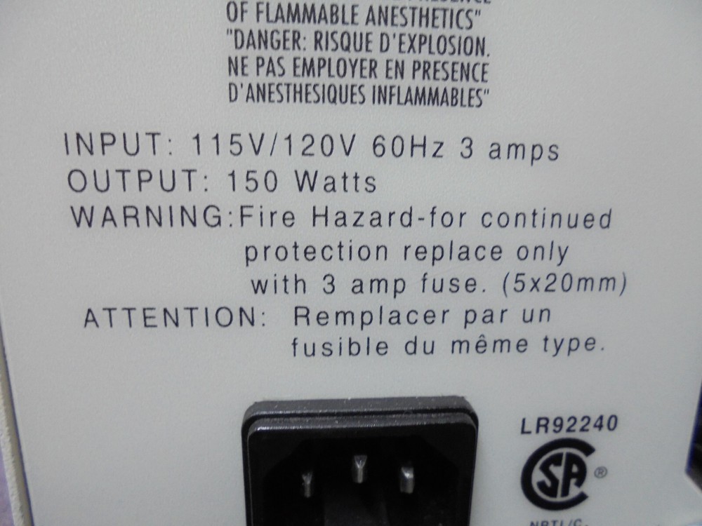 Fostech P/N 20500 Fiber Optic Illuminator Light Source Input
