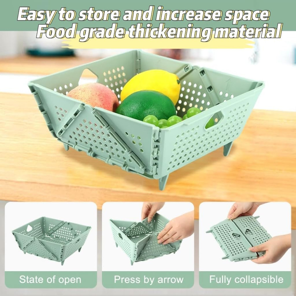 Thickened Collapsible Multifunctional Colander for Kitchen, Wash Foldable Storag