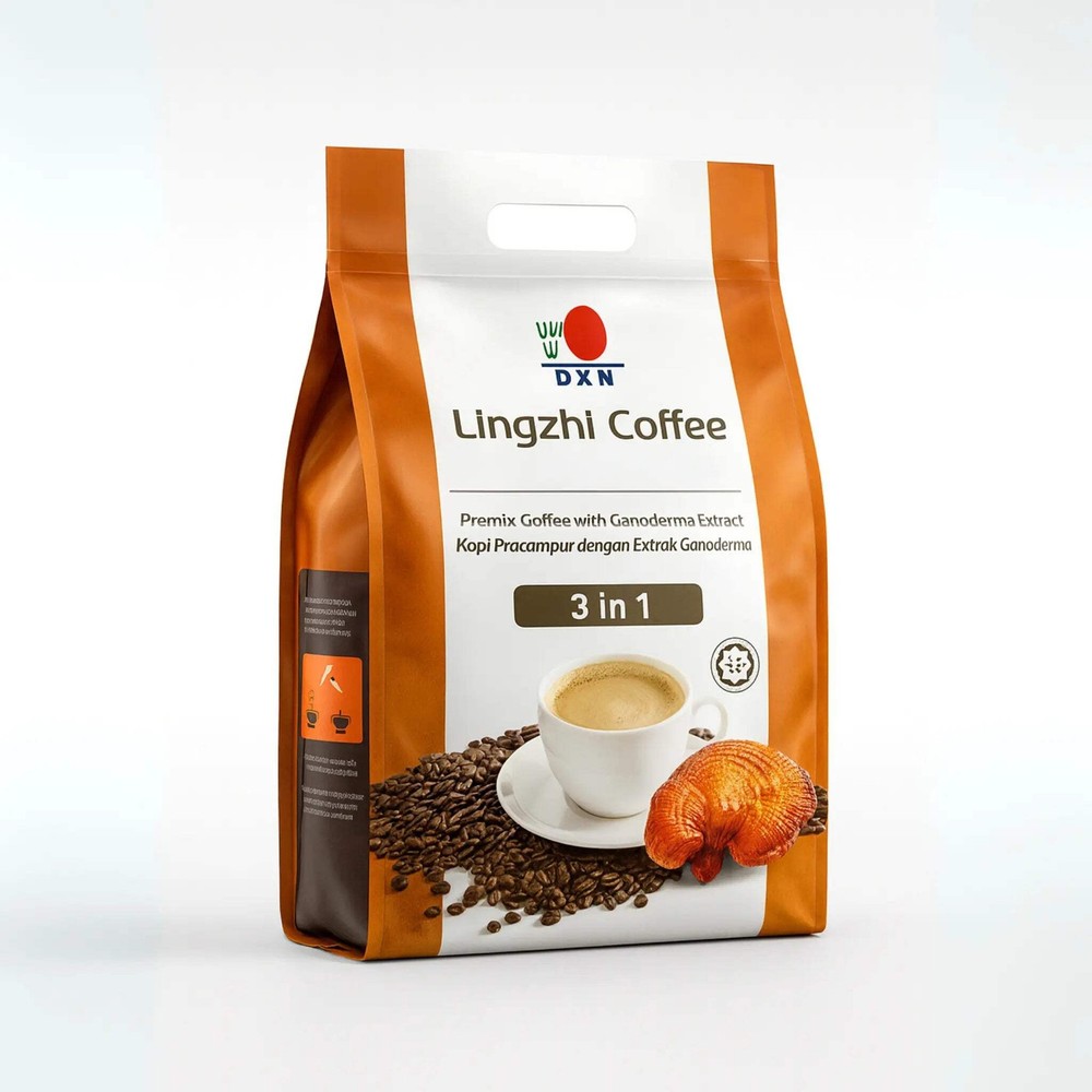 DXN Lingzhi Coffee 3 in 1, Ganoderma Coffee, Instant Coffee, 20 Pack