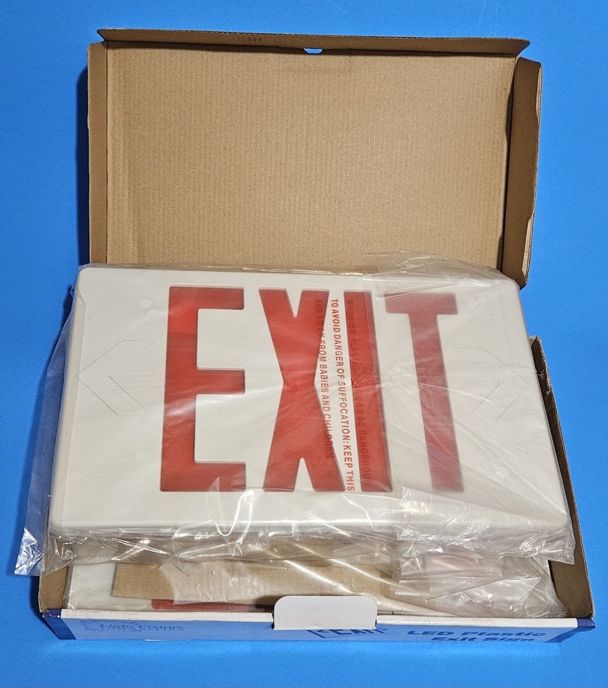 Led Plastic Exit Sign 2 Signs 1 Open Box 2/4/1