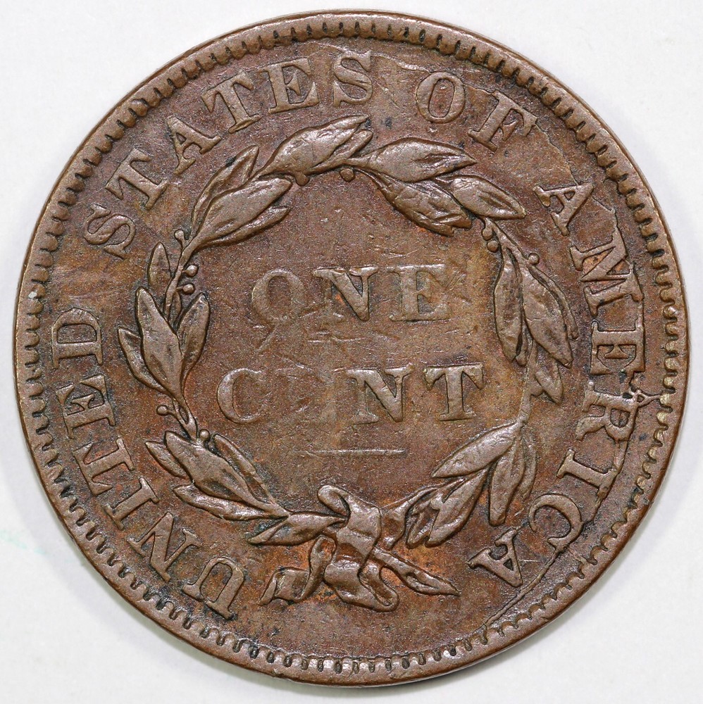 1837 1c N-15 Coronet or Matron Head Large Cent