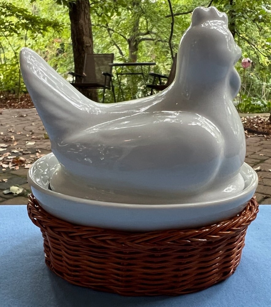 Individual Ceramic Chicken Covered Casserole Baking Dish