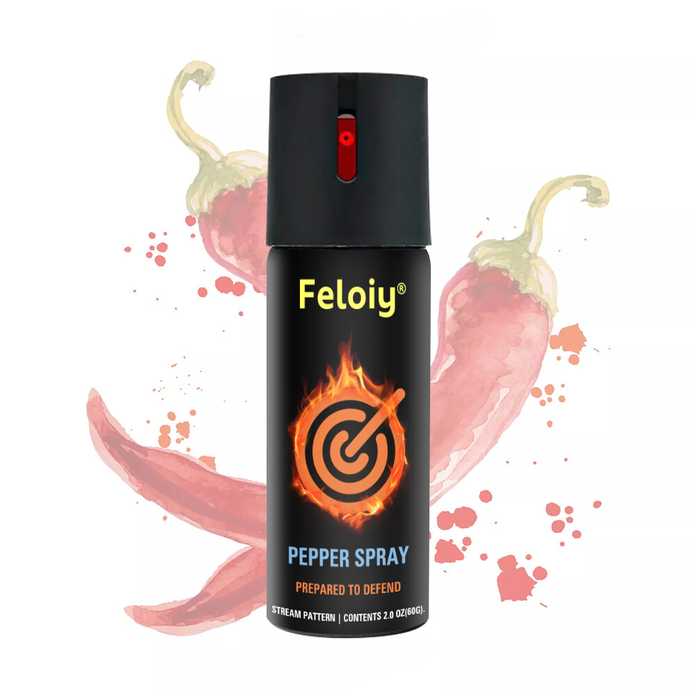 Feloiy Pepper Spray 2oz Maximum Strength Self Defense Security Black