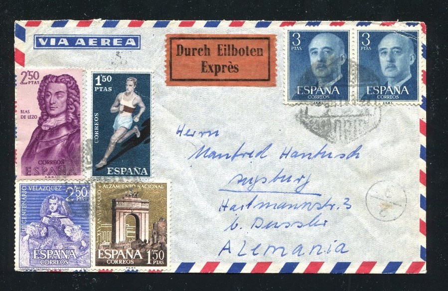 1961 SPAIN TO GERMANY EXPRESS MAIL