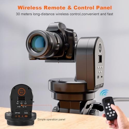 Motorized Rotating Panoramic Tripod Head with Remote Control & Phone Clip for DS