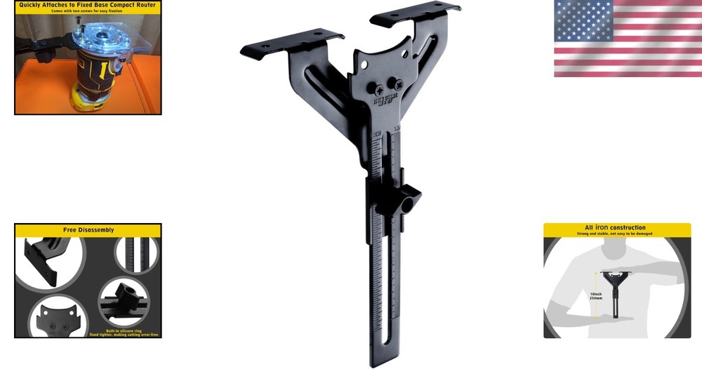 Durable Straight Edge Router Guide for Fixed Base Compact Router - 10" Long