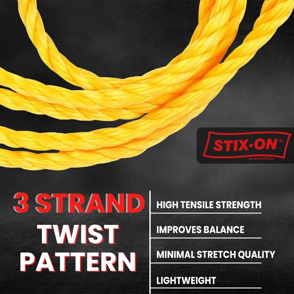 100 ft Twisted Polypropylene Rope 3/8" Yellow Poly Pro Cord