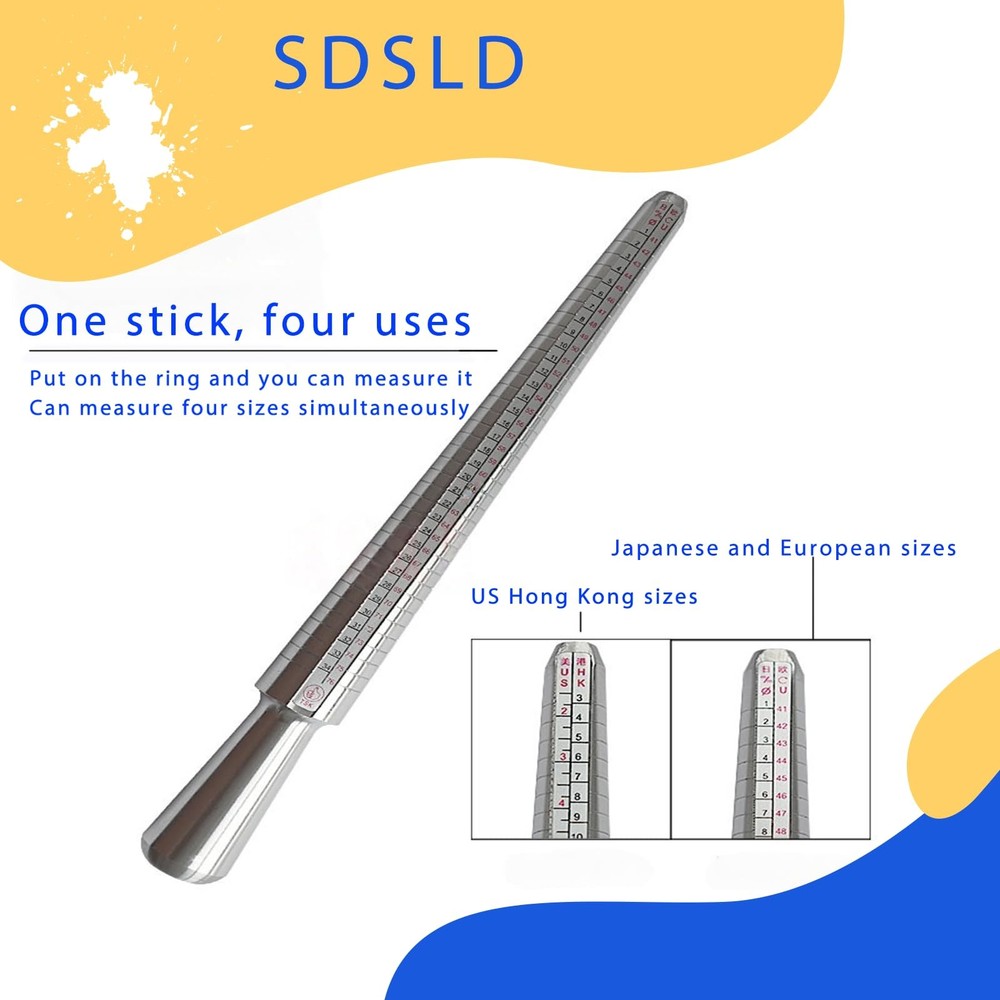 SDSLD Ring Mandrel Metal Sizer Measuring Tool ring sizer measuring tool