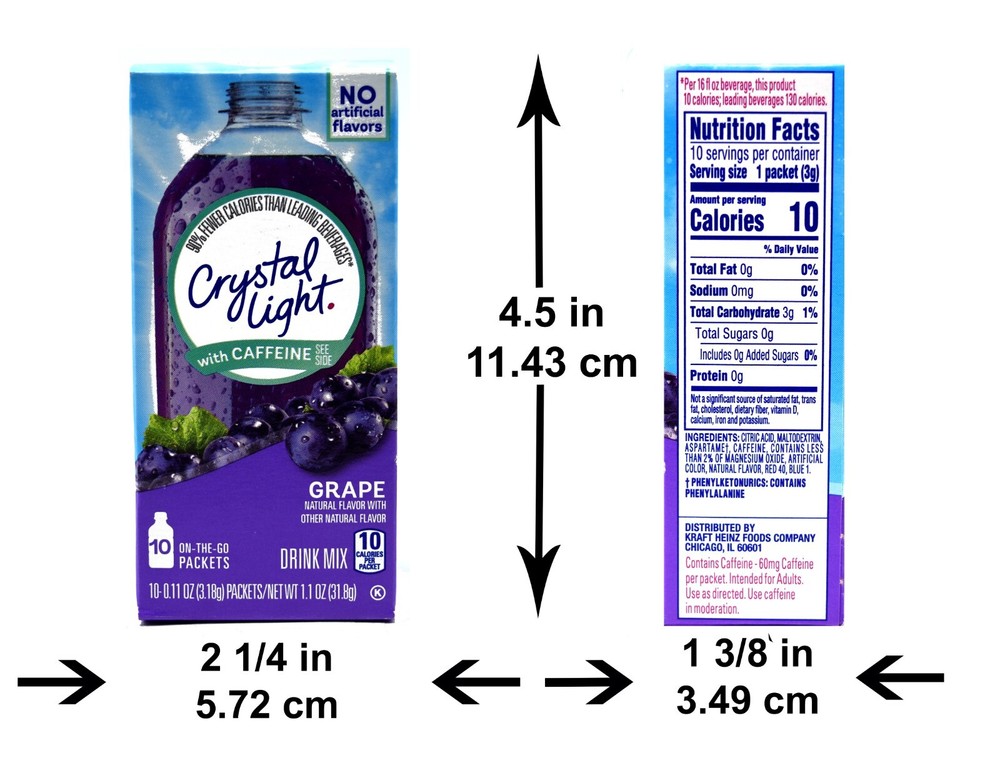 8 10-Packet Boxes Crystal Light Grape With Caffeine On The Go