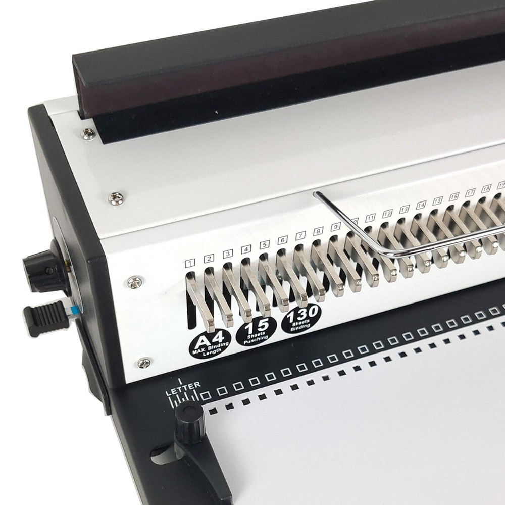Rayson TD-1500B34 Binding Machine, Square Size Holes, 3:1 Pitch Wire-O Binder...