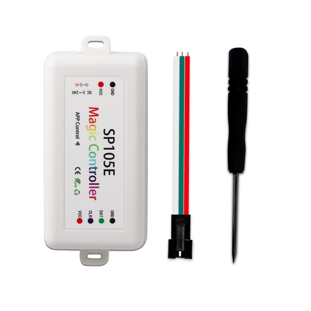SP105E Led Controller, Wireless Bluetooth, 5V-24V DC Input - Control WS2812B