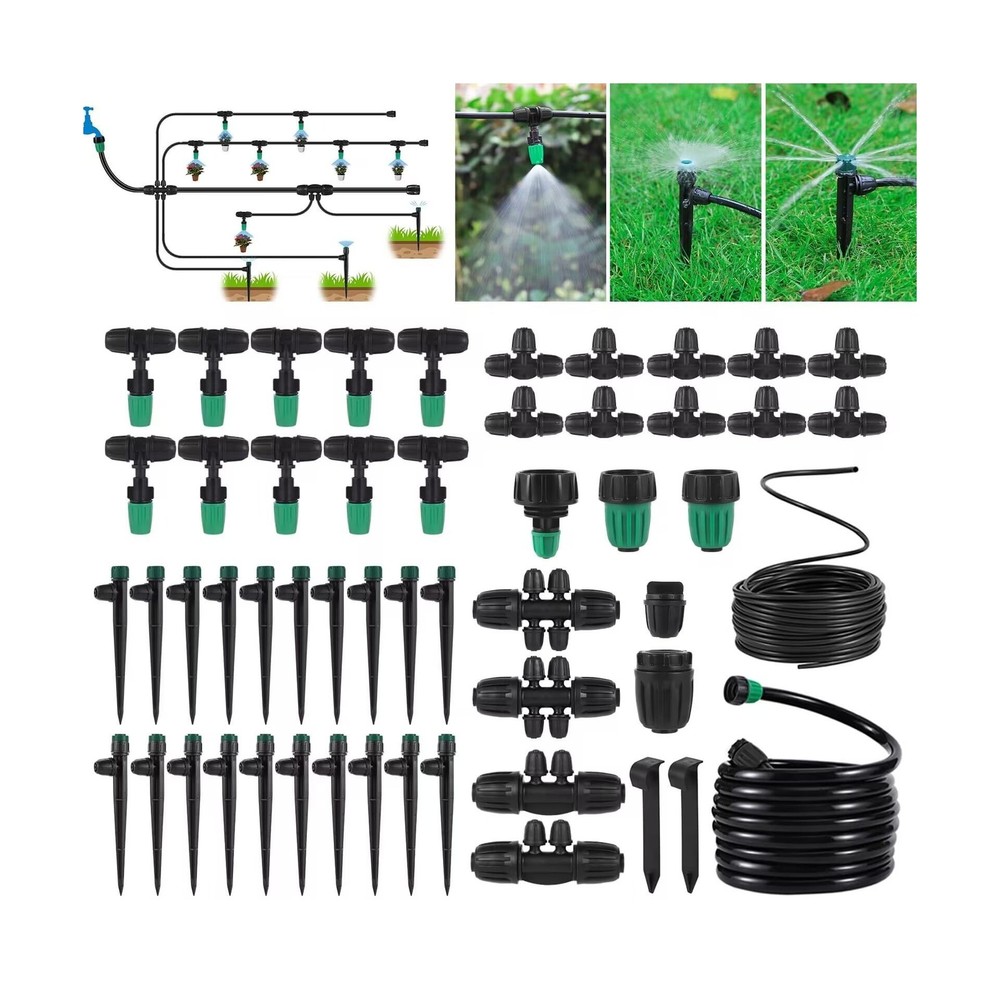 Leak-Proof Drip Irrigation Kit,Quick Connect Irrigation System, Lock Barbed G...