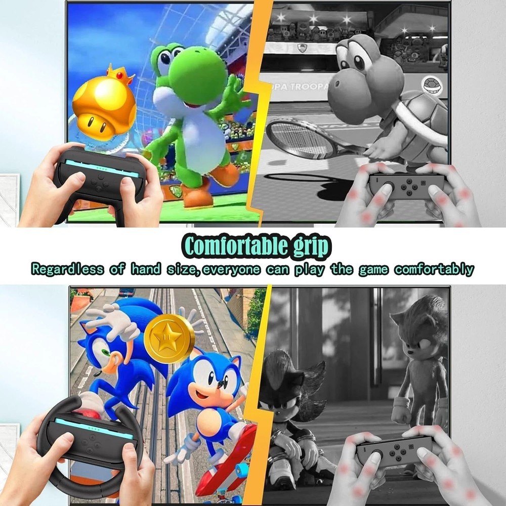 Joy-Con Grip 4 Pack,Steering Wheels for Nintendo Switch 2 Controller,Ergonomic,f