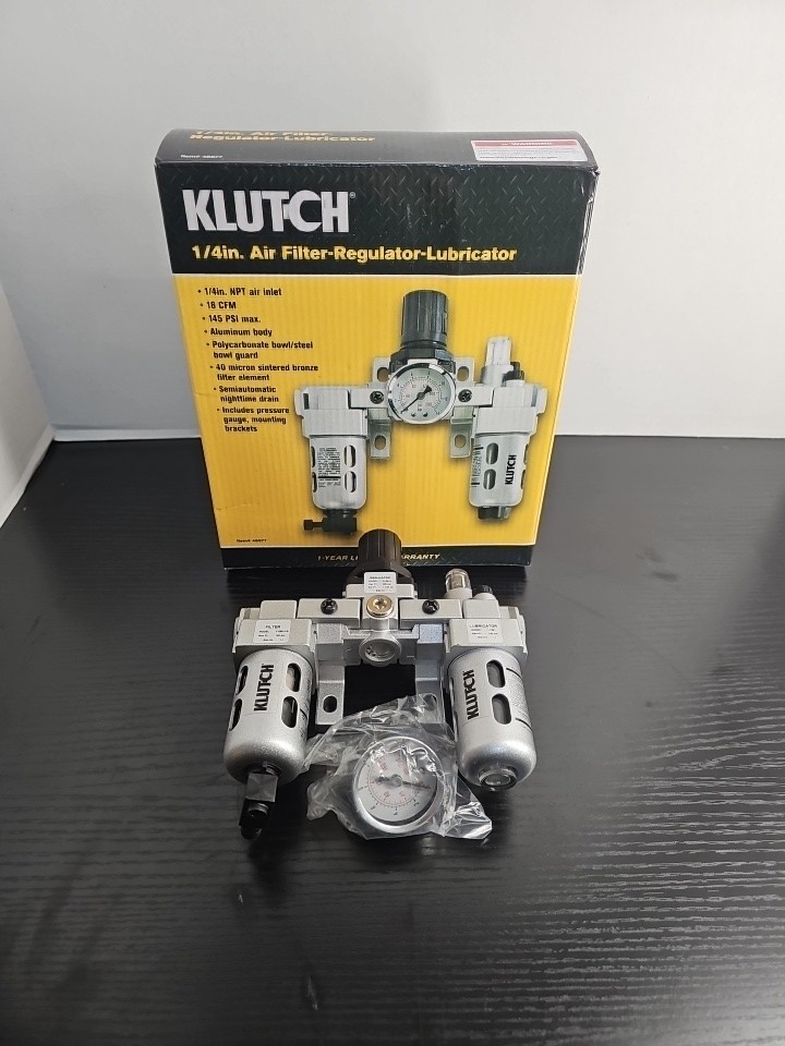 Klutch Air Compressor Filter–Regulator–Lubricator Combo, 1/4in., 18 CFM