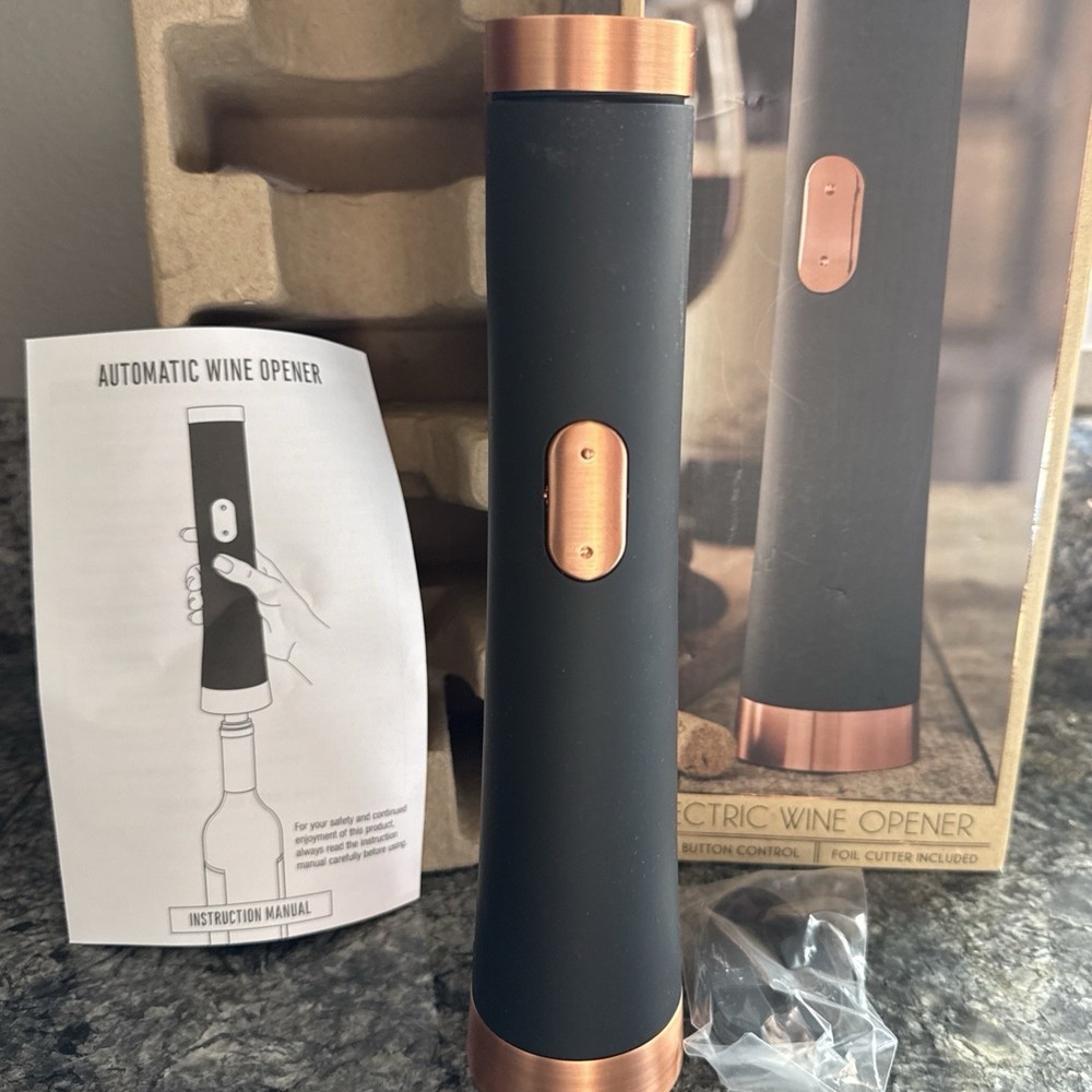 Studio Mercantile, Electric Wine Opener, Single Button Control And Foil Cutter