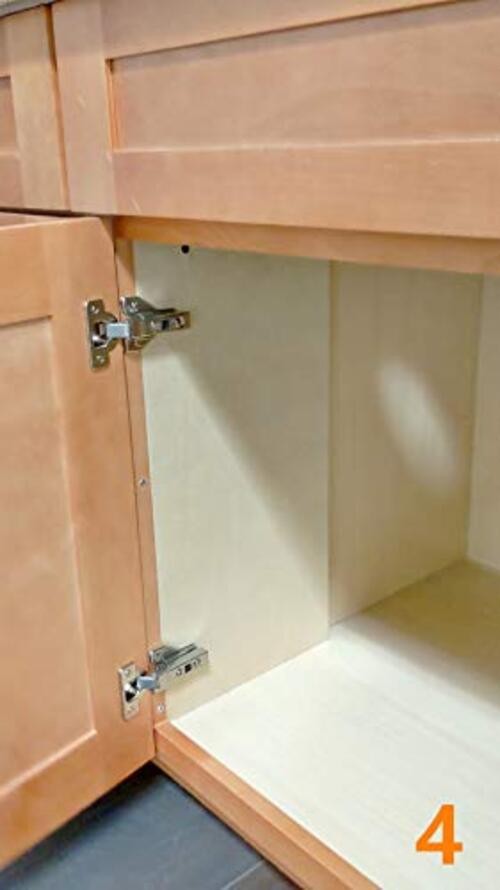 2 Piece Clip on Soft Close Hinges 105 Degree, Self Closing, Frameless, with