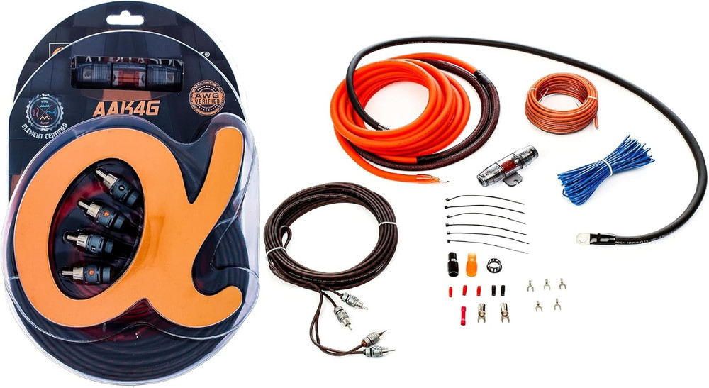 AAK4G Premium 4-Gauge Complete Car Amplifier Installation Kit Hyper-Flex Power,