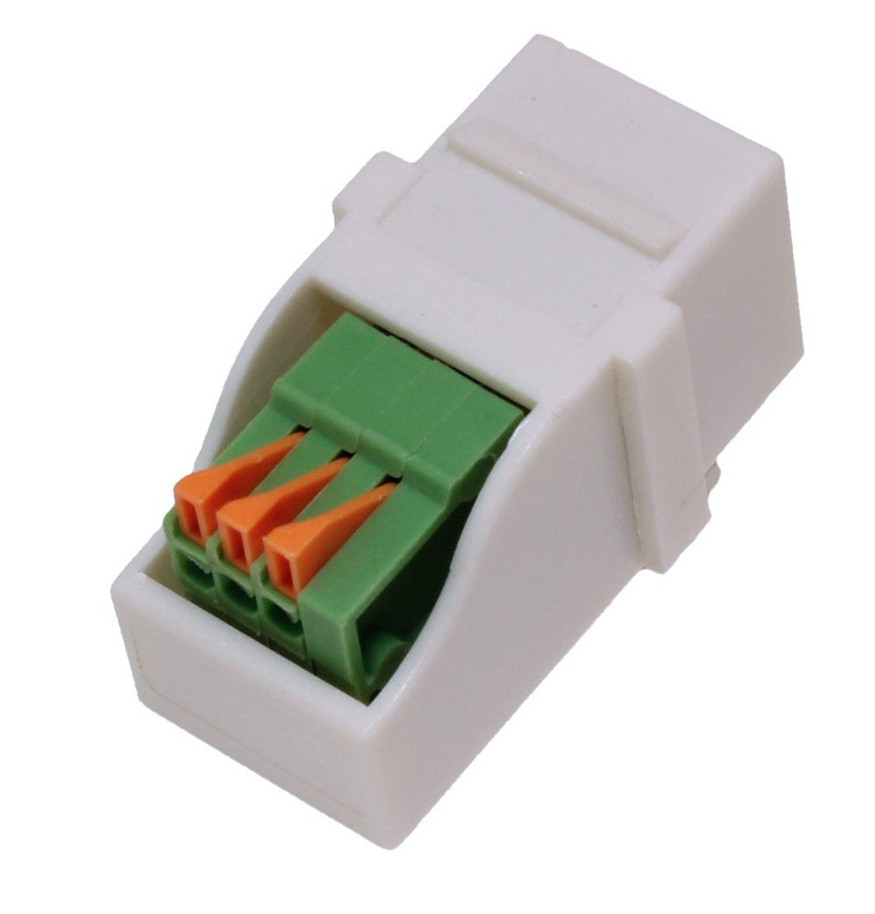 Keystone Jack Insert BLOCK - 3.5mm Stereo Audio Block Connector White