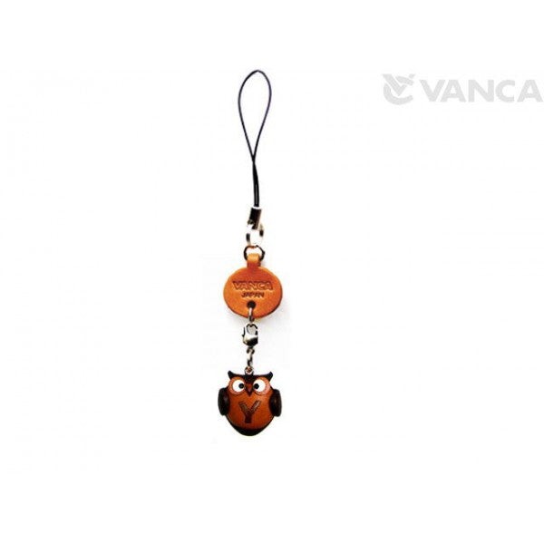 Owl Y Leather Cellularphone Charm Alphabet