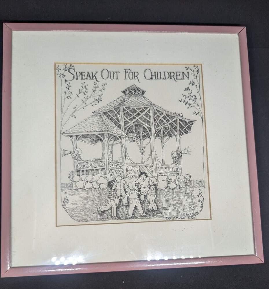 "Speak Out for Children" 1982 Jane E. Nelson Print