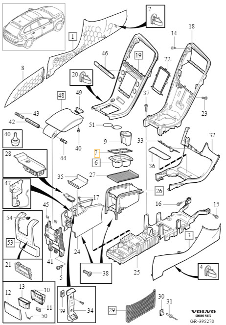 Genuine Volvo Rubber Cup Holder Interior - 1284528