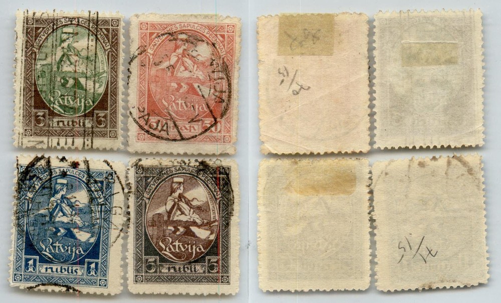 Latvia 1919 SC 70-73 used. rtc8522