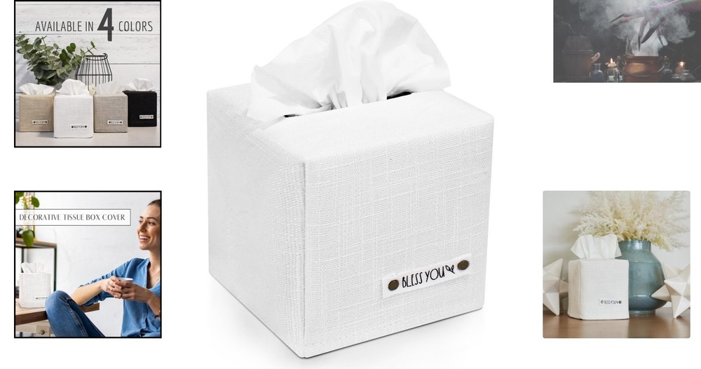 Versatile Decorative Tissue Box Cover - Fits Standard Tissue Boxes Perfectly