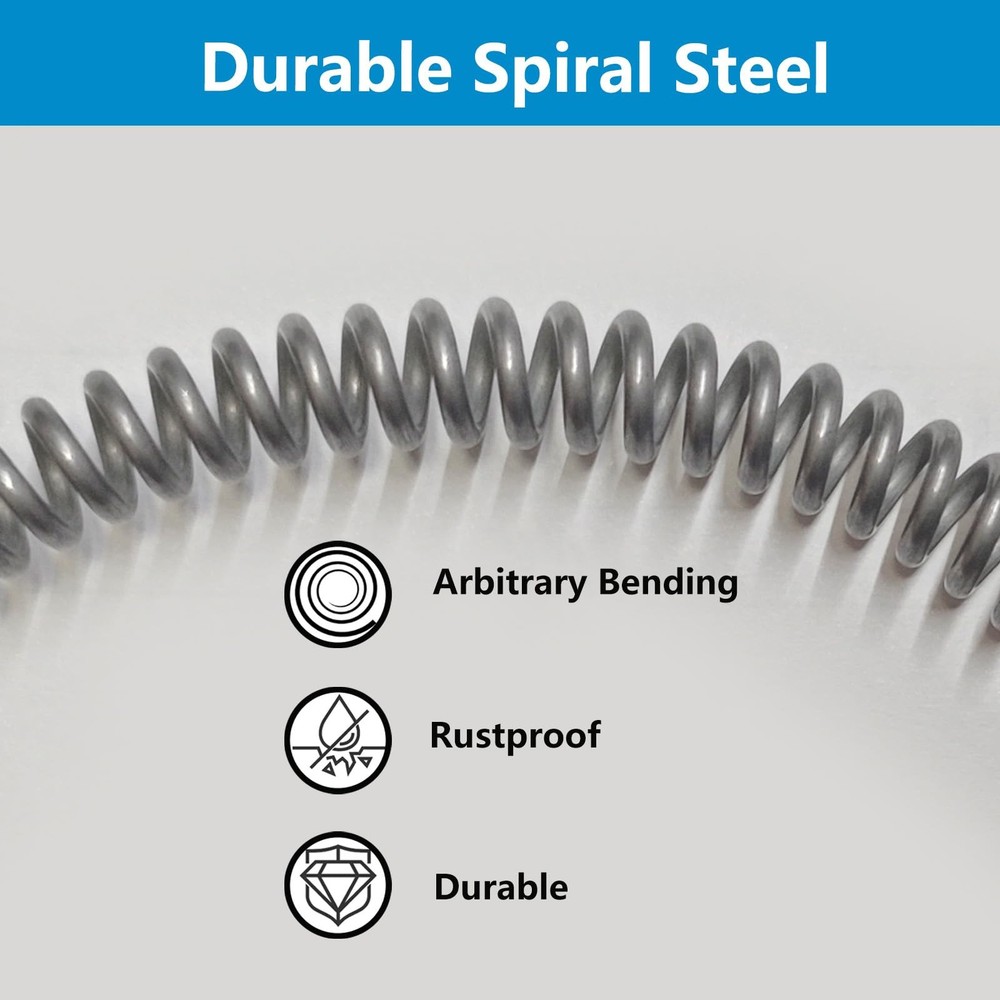 Drain Snake, Spring Drain Clog Remover with Electric Drill Connector, Durable...