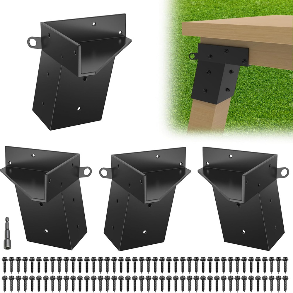 Heavy-Duty 4X4 Deer Stand Brackets (4 Pcs), Compound Angle Platform Supports wit