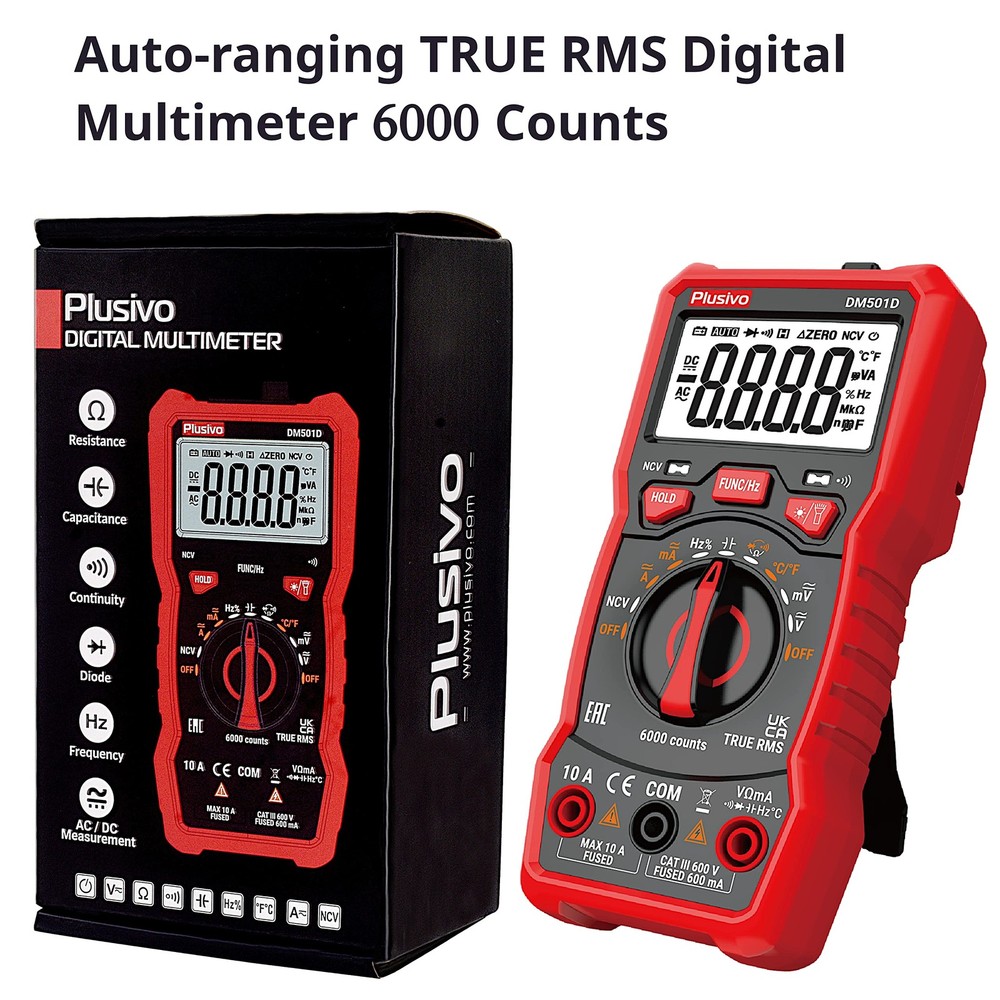Multimeter 6000 Counts Digital Multimeter Auto Ranging TRMS AC DC Voltmeter