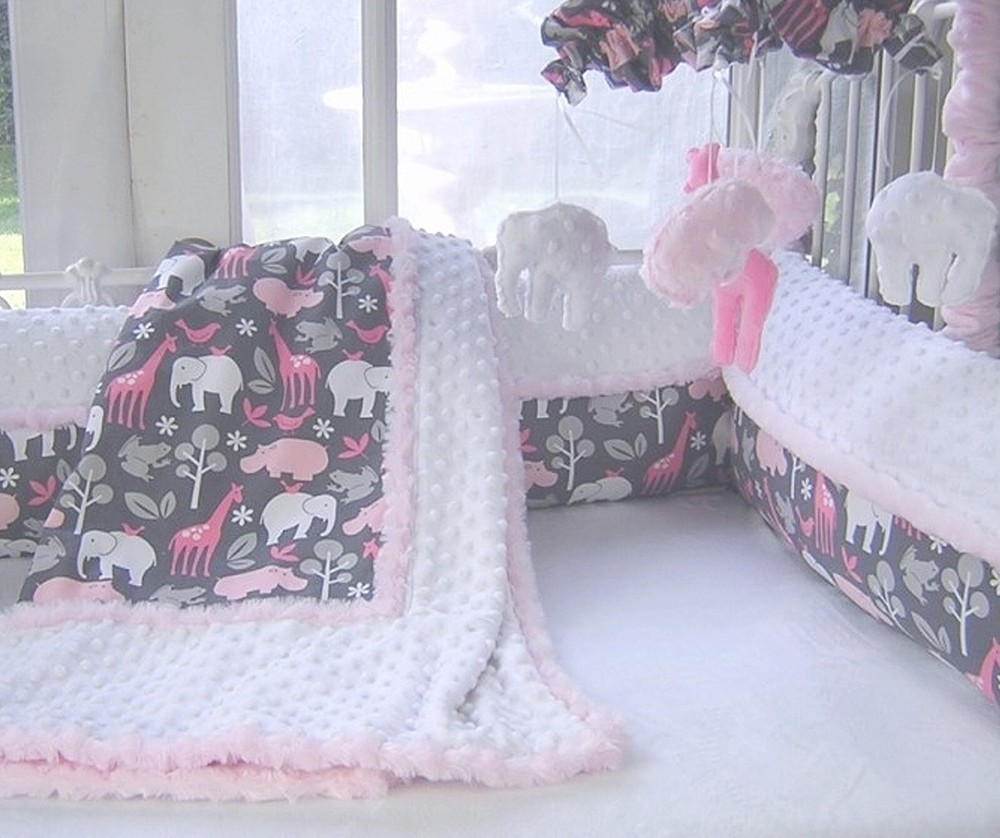 Animal Cookies Pink Crib Bedding Set