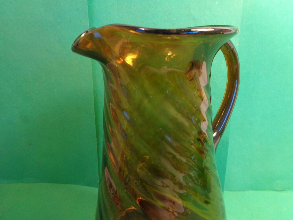 Studio Art Glass 6 1/2" Brown Pitcher (Used/EUC)