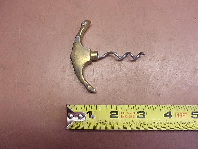 Vintage Solid Brass Nautical Theme Anchor Corkscrew & Bottle Opener Nice Pair!