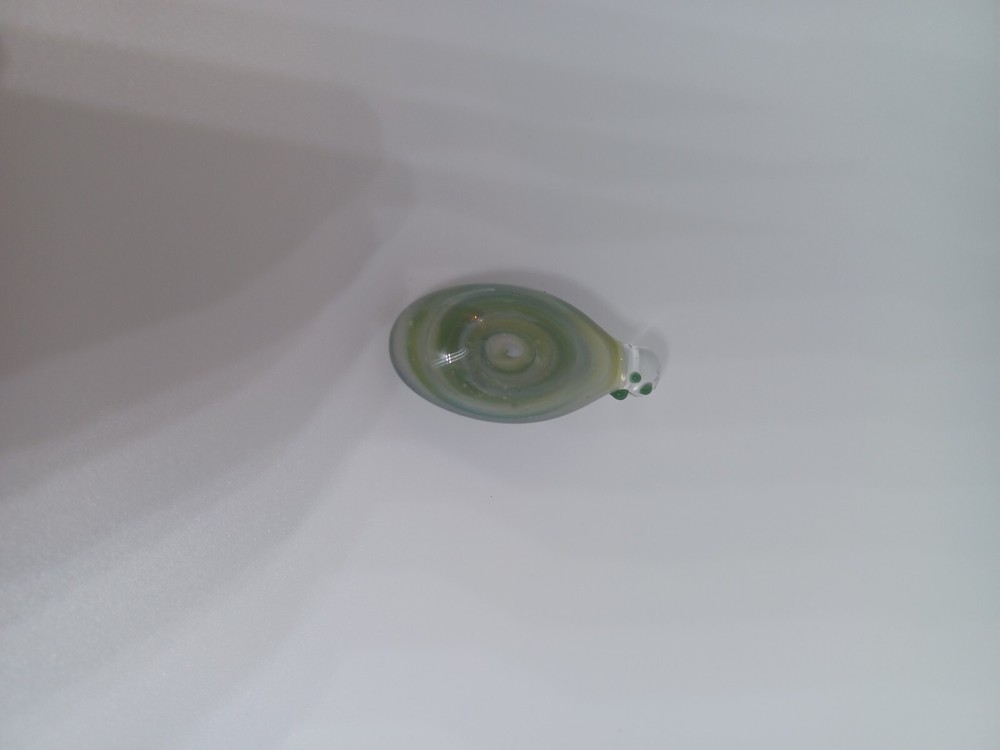 Hand Blown Glass Pendant Green Swirled