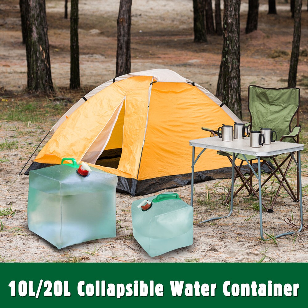 Water Storage Cube Collapsible Water Container W/Spigot Outdoors Hiking Backpack