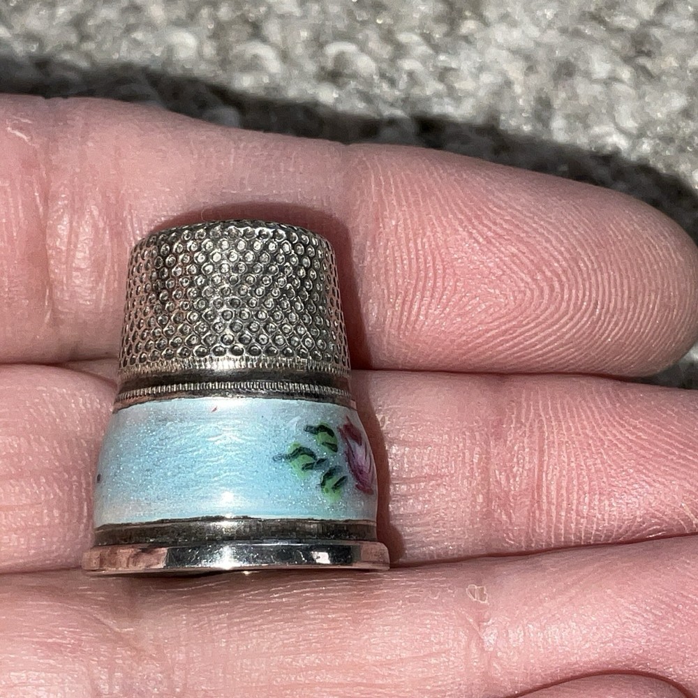 Antique Sterling Silver Germany Thimble Guilloche