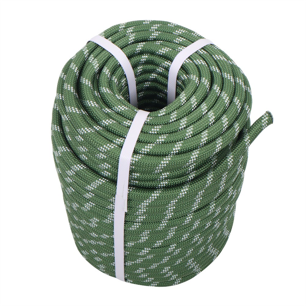 1/2"×200' 48 Strands Polyester Braided Arborist Rope For Tree Work Green & White