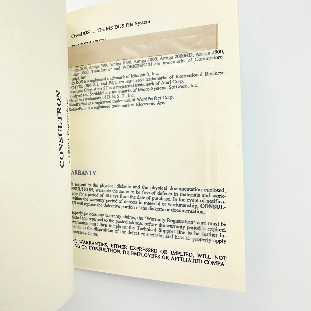 Replacement Manual For Cross DOS 4.0 for Commodore Amiga