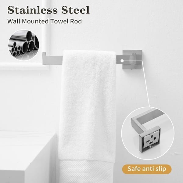4-Piece Bath Hardware Set with Towel Bar