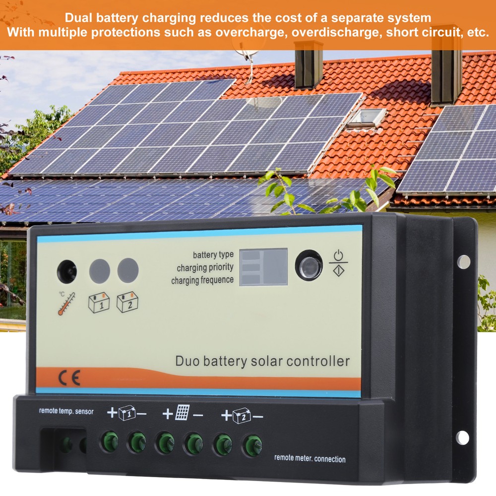 Solar Controller Plastic Battery RV Charging 8-Pin 12/24VDC(DB-20A) Part