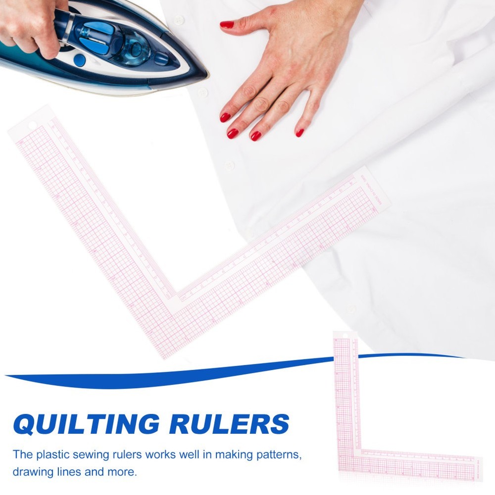 2Pcs Sewing Ruler Square Curve Ruler for Tailor and Quilting Tools