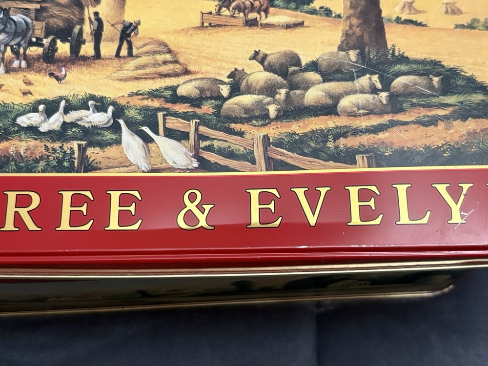 VTG Crabtree & Evenlyn Decorative Storage Tin 10.5” X 7” EMPTY