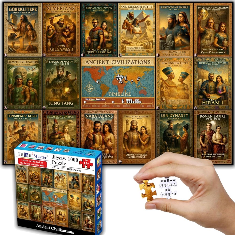 Ancient Civilizations World History Jigsaw Puzzle 1000 Pieces Large Format fo...