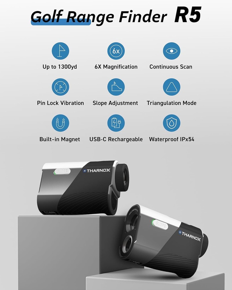 Golf Range Finder with Slope & Triangulation, 1300Yard Rangefinder, 5.3oz Com...