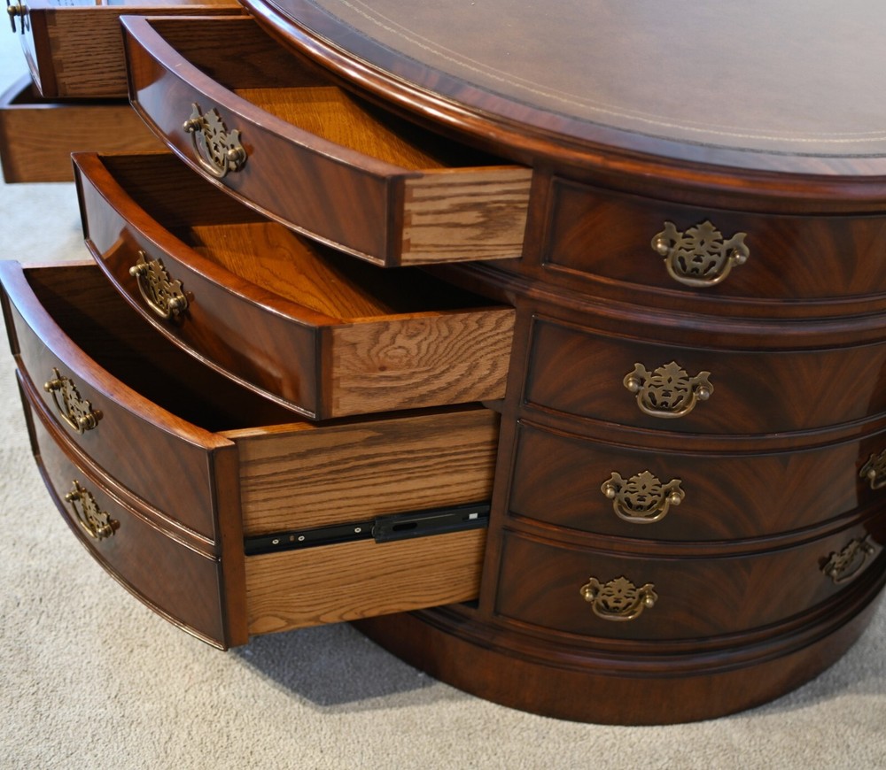 Oval Partners Desk Mahogany Victorian Writing Table