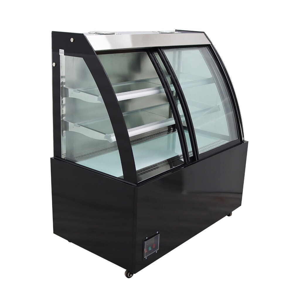 47.24''Length Floor Type Refrigerated Cake Display Case w/Wheel Front Open 220V