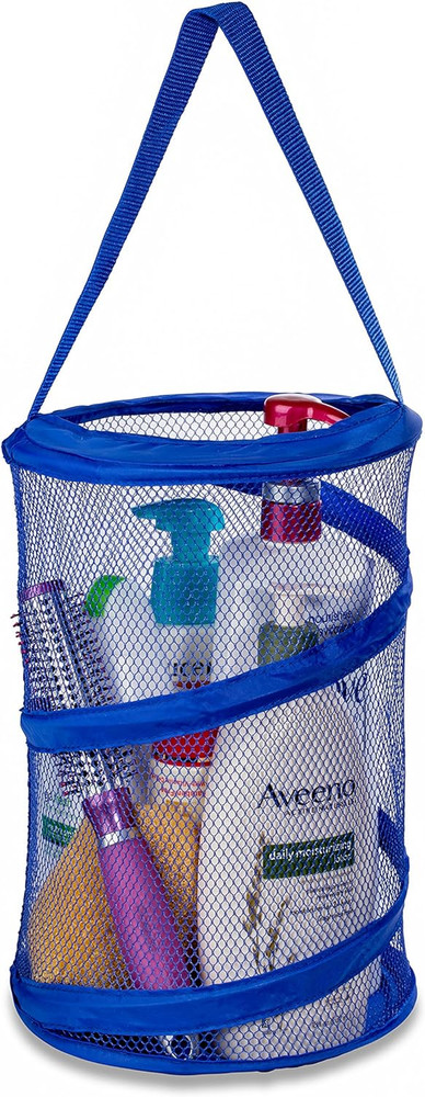 Foldable Shower Caddy - Collapsible, Portable, Drainage Hole, Carry Handle, Larg