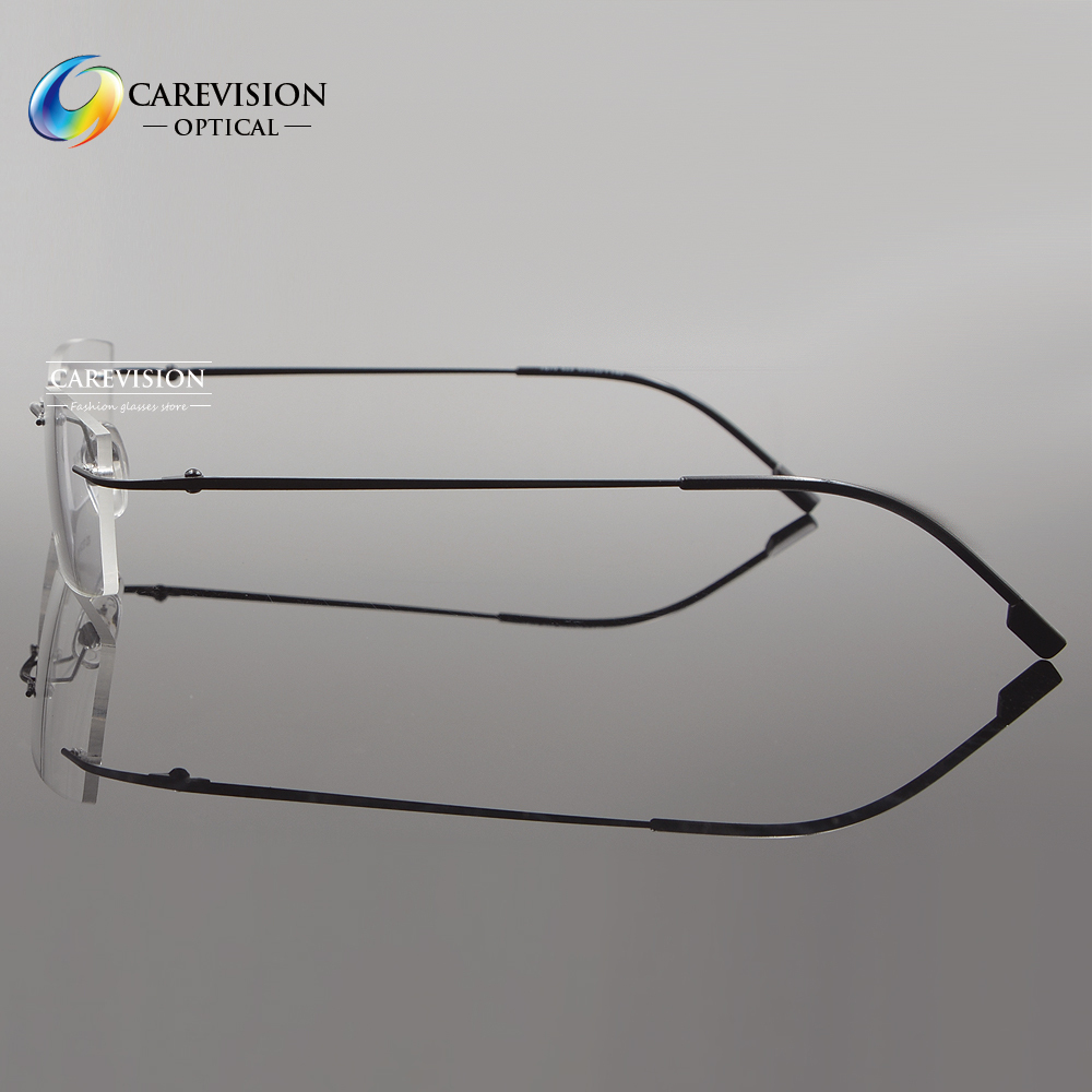 Unisex Memory Titanium Alloy Rimless Eyeglasses Frames Rectangle Glasses RX Able