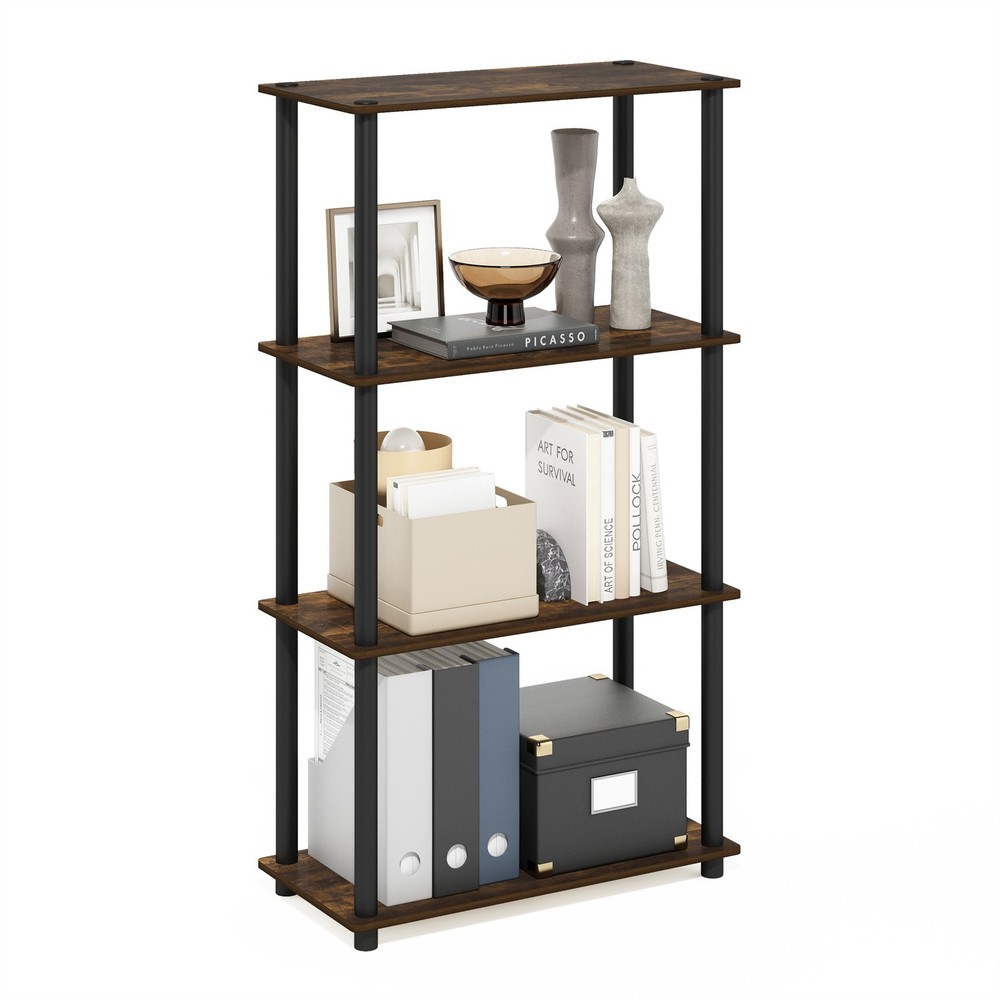Turn-N-Tube 4-Tier Multipurpose Shelf Display Rack White/White